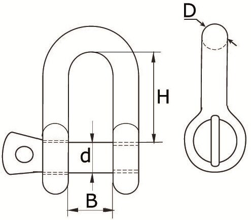 16 mm verzinkte d sluiting met borstbout - kettingsluiting - schakelsluiting - treksluiting - koppelsluiting