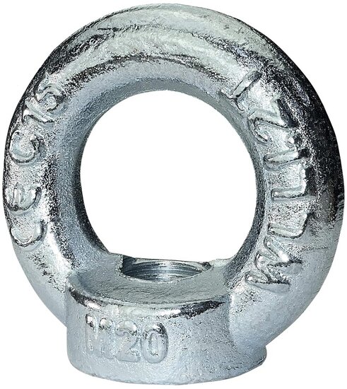 m20&nbsp;wll 1200 kg oogmoer - schroefoog - ringschroef - trekoog - schroefbare hijsoog - lastoog - bindoog schroefbaar