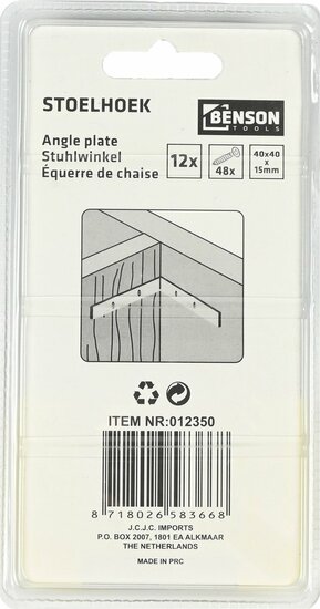 12x hoekversterkers 40x40x15&nbsp;- hoekjes&nbsp;- montagehoekjes - hoekverstevers - contructiehoeken - verbindingshoeken&amp;#