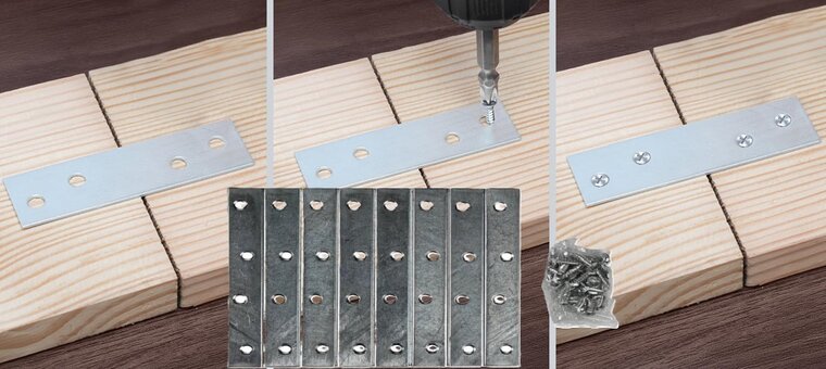 8x verbindingsplaat 100x15&nbsp;- montagestrip&nbsp;- verstevigingsplaat - montagestrip - montageplaat - staalstrip