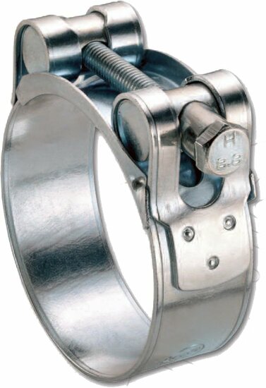 40-43mm 20 mm breed&nbsp;slangklem - buisklem staal verzinkt - scharnierboutklem - bevestigingsklem - hose clamp - bandklem