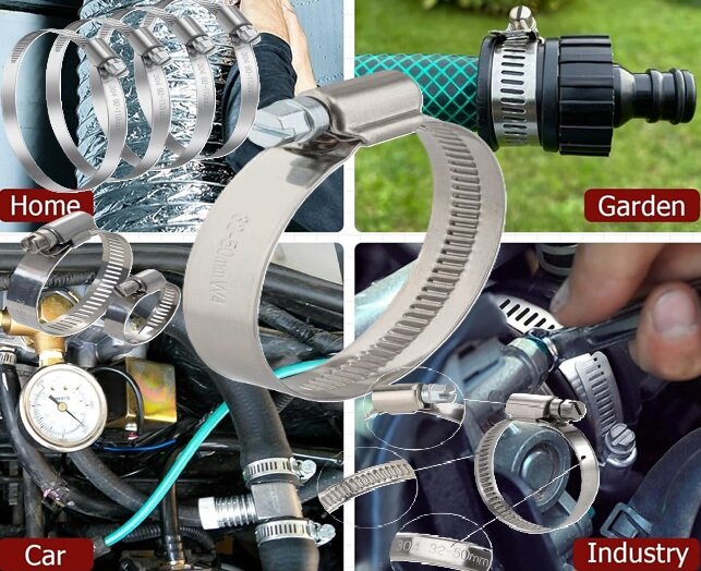 70&nbsp;tot 90mm&nbsp;breed 12mm&nbsp;breed slangklem rvs - wormschroefklem - wormwielklem - bandklem - knijpklem