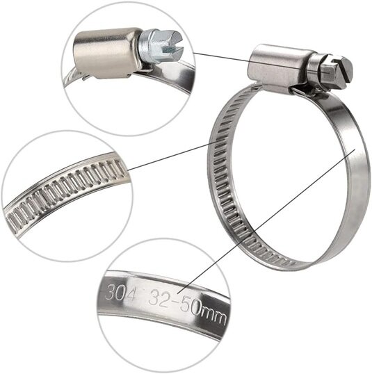 50&nbsp;tot 70mm&nbsp;12mm&nbsp;breed slangklem rvs - wormschroefklem - wormwielklem - bandklem - knijpklem 