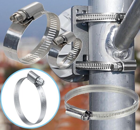 76 tot 92mm&nbsp;12 mm breed slangklem rvs - wormschroefklem - wormwielklem - bandklem - knijpklem
