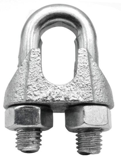 6 mm verzinkt staaldraadklem - staalkabelklem - kabelklem - draadklem - persklem - beugelklem - draadzadelklem
