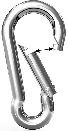 12&nbsp; mm x 140 mm&nbsp;karabijnhaak - musketonhaak - carabiner - werkhaak - karabijn haak - veiligheidshaak - festonhaak