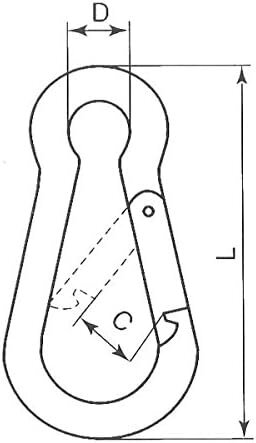 12&nbsp; mm x 140 mm&nbsp;karabijnhaak - musketonhaak - carabiner - werkhaak - karabijn haak - veiligheidshaak - festonhaak