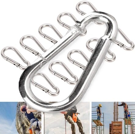 8 mm x 80 mm karabijnhaak - musketonhaak - carabiner - werkhaak - karabijn haak - veiligheidshaak - festonhaak