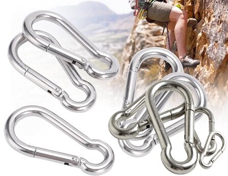 8 mm x 80 mm karabijnhaak - musketonhaak - carabiner - werkhaak - karabijn haak - veiligheidshaak - festonhaak