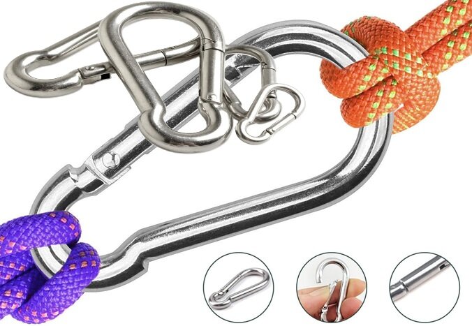 8 mm x 80 mm karabijnhaak - musketonhaak - carabiner - werkhaak - karabijn haak - veiligheidshaak - festonhaak