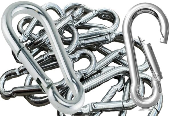 8 mm x 80 mm karabijnhaak - musketonhaak - carabiner - werkhaak - karabijn haak - veiligheidshaak - festonhaak