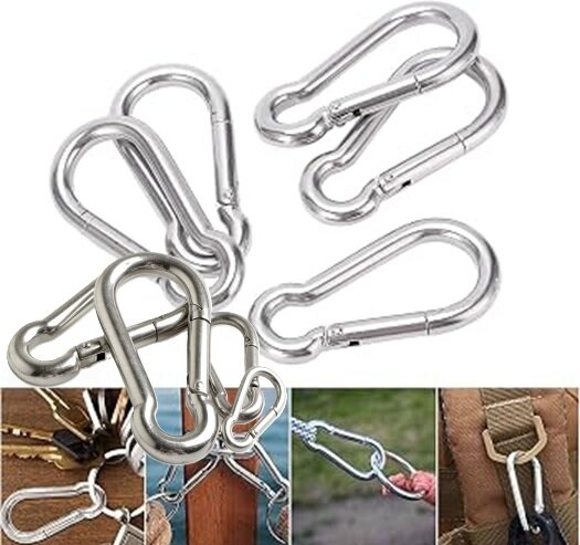 7 mm x 70 mm karabijnhaak - musketonhaak - carabiner - werkhaak - karabijn haak - veiligheidshaak - festonhaak