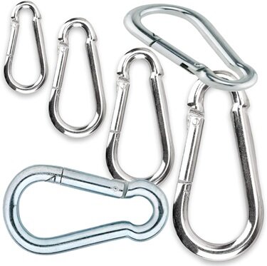 7 mm x 70 mm karabijnhaak - musketonhaak - carabiner - werkhaak - karabijn haak - veiligheidshaak - festonhaak