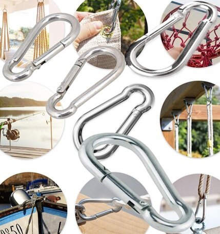 7 mm x 70 mm karabijnhaak - musketonhaak - carabiner - werkhaak - karabijn haak - veiligheidshaak - festonhaak