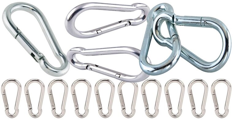 7 mm x 70 mm karabijnhaak - musketonhaak - carabiner - werkhaak - karabijn haak - veiligheidshaak - festonhaak