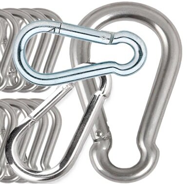 7 mm x 70 mm karabijnhaak - musketonhaak - carabiner - werkhaak - karabijn haak - veiligheidshaak - festonhaak