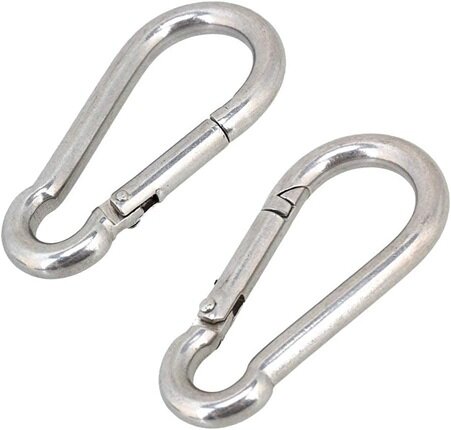 &nbsp;6&nbsp;mm x 60 mm&nbsp;karabijnhaak - musketonhaak - carabiner - werkhaak - karabijn haak - veiligheidshaak - festonhaak