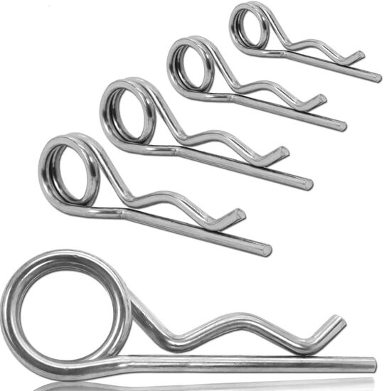 &Oslash;&nbsp;2 mm dubbele borgveer - veerpen - haarspeldveer - borgbeugel - verenstaal borgclip - veiligheidsklem - klemveer