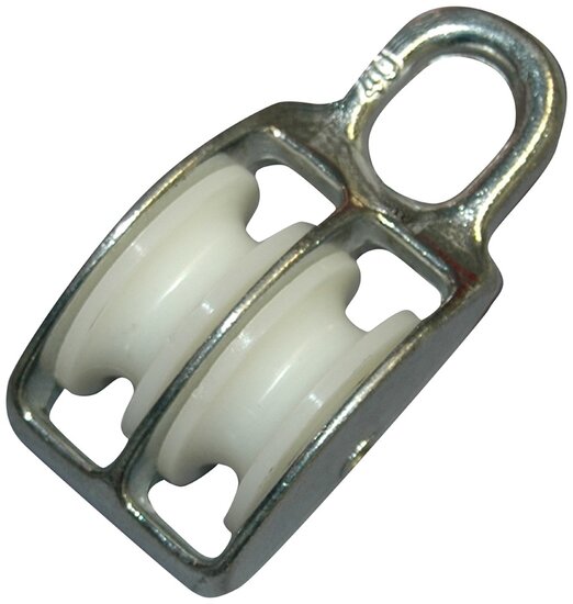 12 mm 390 kg belasting diameter kabel katrol dubbel wiel nylon - Kabelkatrol&nbsp;- draadkabelblok - hangkatrol - geleide wie