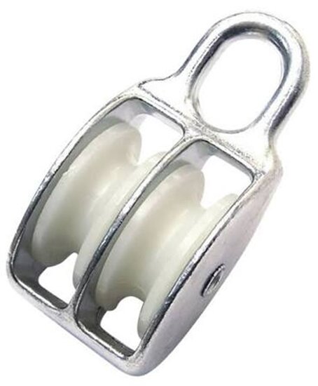 12 mm 390 kg belasting diameter kabel katrol dubbel wiel nylon - Kabelkatrol&nbsp;- draadkabelblok - hangkatrol - geleide wie