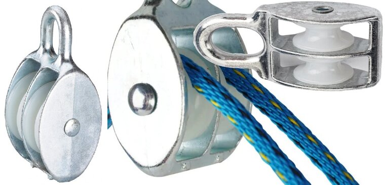 10&nbsp;mm diameter 300 kg belasting diameter kabel katrol dubbel wiel nylon - Kabelkrol - draadkabelblok - hangkatrol - gel