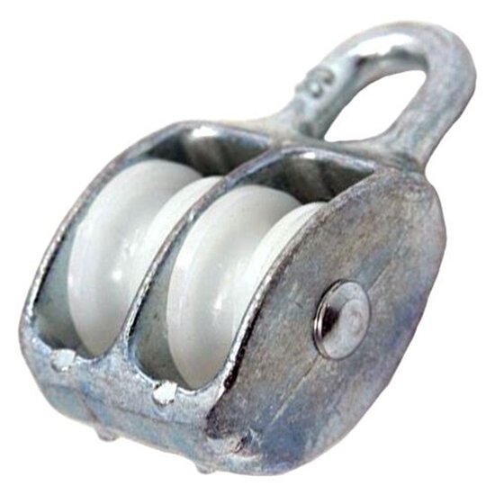 8 mm diameter kabel 250&nbsp;kg belasting katrol dubbel wiel nylon - kabelkrol - draadkabelblok - hangkatrol - geleide wiel