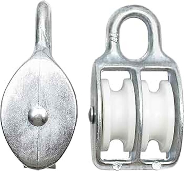 8 mm diameter kabel 250&nbsp;kg belasting katrol dubbel wiel nylon - Kabelkrol - draadkabelblok - hangkatrol - geleide wiel
