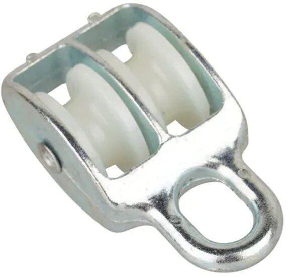 8 mm diameter kabel 250&nbsp;kg belasting katrol dubbel wiel nylon - Kabelkrol - draadkabelblok - hangkatrol - geleide wiel