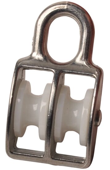 8 mm diameter kabel 250&nbsp;kg belasting katrol dubbel wiel nylon - Kabelkrol - draadkabelblok - hangkatrol - geleide wiel