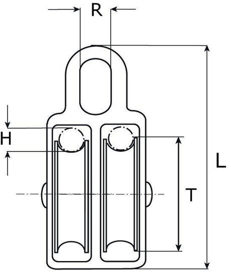 6 mm diameter kabel 200&nbsp;kg belasting katrol dubbel wiel nylon - Kabelkrol - draadkabelblok - hangkatrol - geleide wiel