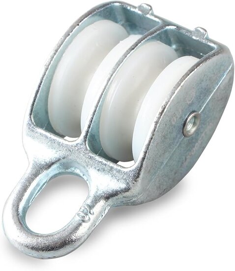 7 mm diameter kabel 230&nbsp;kg belasting katrol dubbel wiel nylon - Kabelkrol - draadkabelblok - hangkatrol - geleide wiel&amp;#