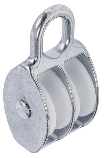 7 mm diameter kabel 230&nbsp;kg belasting katrol dubbel wiel nylon - Kabelkrol - draadkabelblok - hangkatrol - geleide wiel&amp;#