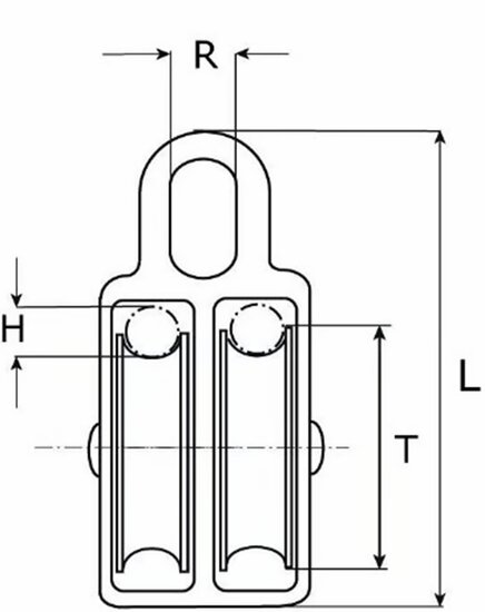 7 mm diameter kabel 230&nbsp;kg belasting katrol dubbel wiel nylon - Kabelkrol - draadkabelblok - hangkatrol - geleide wiel&amp;#