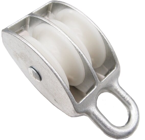 7 mm diameter kabel 230&nbsp;kg belasting katrol dubbel wiel nylon - Kabelkrol - draadkabelblok - hangkatrol - geleide wiel&amp;#