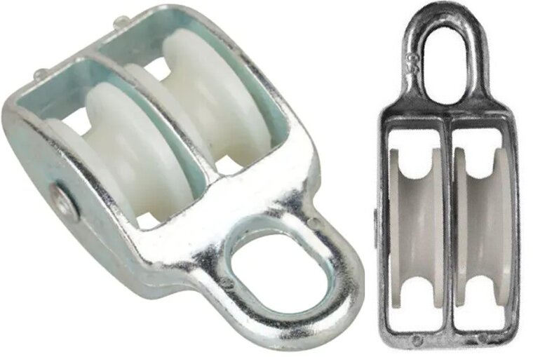 5&nbsp;mm diameter kabel 150&nbsp;kg belasting katrol dubbel wiel nylon - Kabelkrol - draadkabelblok - hangkatrol - geleide