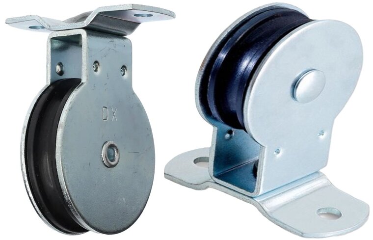 50 mm katrol 6.5mm diameter kabel - katrol met voetplaat - geleidekatrol - staandekatrol - hangende katrollen