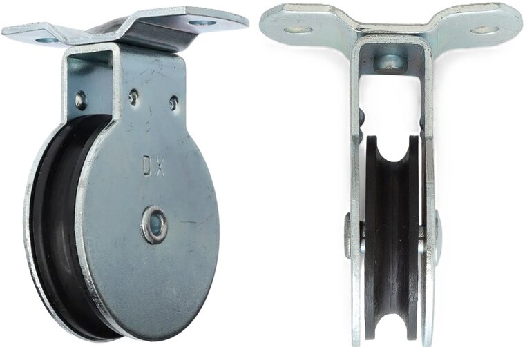 50 mm katrol 6.5mm diameter kabel - katrol met voetplaat - geleidekatrol - staandekatrol - hangende katrollen