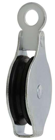 50 mm 6,5 mm diameter kabel hijskatrol - hangkatrol aan oog - trekkatrol - geleide katrol - kabelkatrol - katrollen