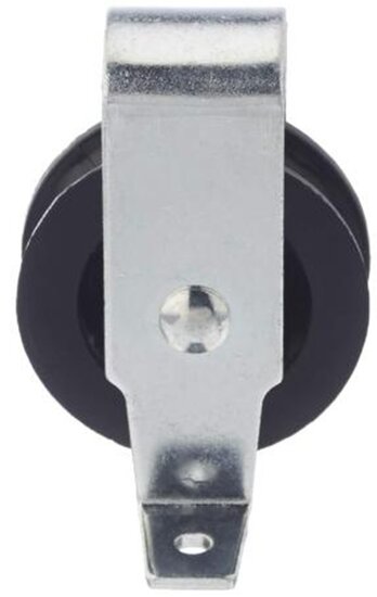 6,5 mm diameter kabel 40&nbsp;mm staande katrol -&nbsp;katrol met voetplaat - hijskatrol - geleidekatrol - open behuizing k