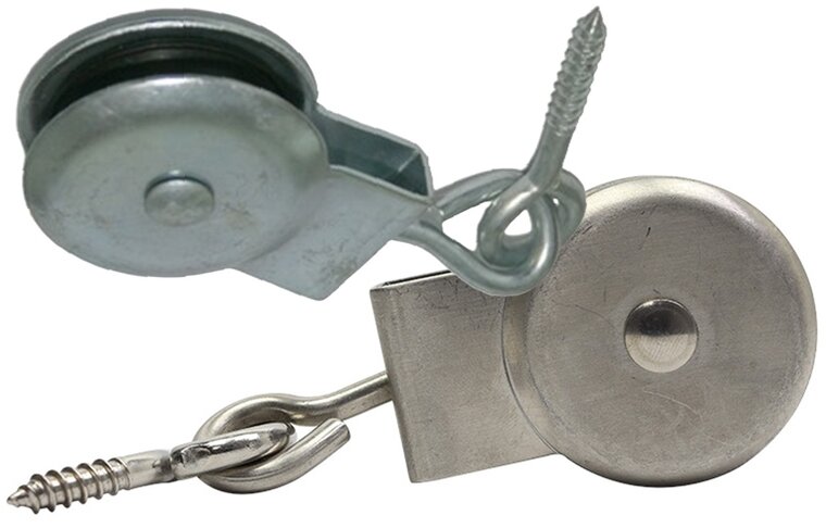 6.5mm diameter kabel markieskatrol met schroefoog&nbsp;32 mm - katrol - markies katrol - geleidekatrol - hijskatrol - katroll