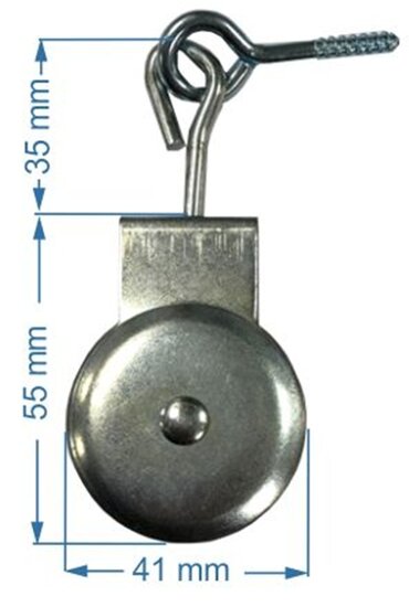 6.5mm diameter kabel markieskatrol met schroefoog&nbsp;32 mm - katrol - markies katrol - geleidekatrol - hijskatrol - katroll
