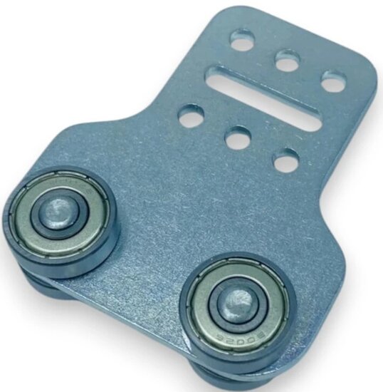 19 mm rail katrol met dubbele gelagerde wielen&nbsp;- schuifzeil hang katrol - deur katrol - opleggerschuifrol - zeilrollen -