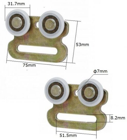 16 mm schuifrail roller&nbsp;- hangroller voor schuifzeil van een vrachtwagentrailer&nbsp;- looprollen voor een zeil - roll
