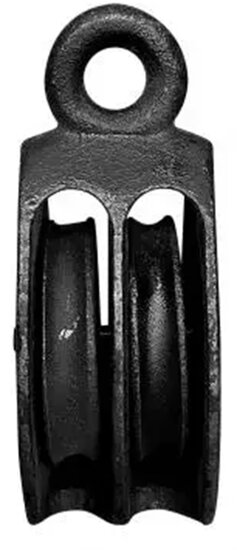 3 mm diameter touw of kabel 12 mm kleine katrol dubbel - hijskatrol - sierkatrol - decoratiekatrol - gietijzer katrol - katroll