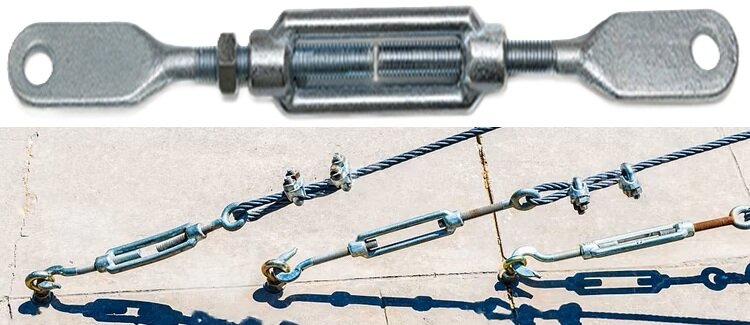 m12 spanner met bladeind verzinkt&nbsp;- bladeindspanner - windverpandspanner - schoorspanner - draadspanner