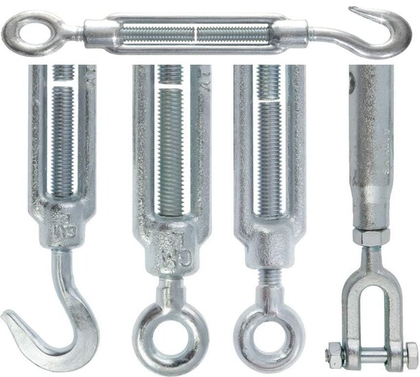 m 10 spanschroef haak-oog - spanner - draadspanner - windverbandspanner - contructiespanner - schoorspanner