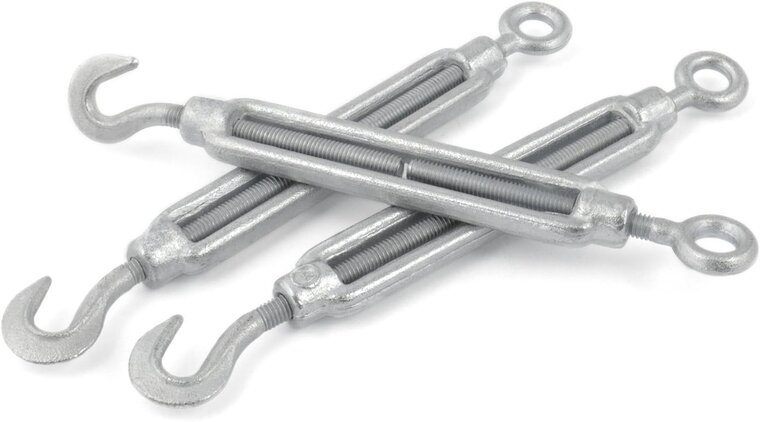 m 10 spanschroef haak-oog - spanner - draadspanner - windverbandspanner - contructiespanner - schoorspanner