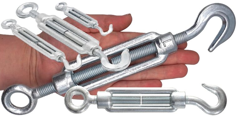 m 10 spanschroef haak-oog - spanner - draadspanner - windverbandspanner - contructiespanner - schoorspanner