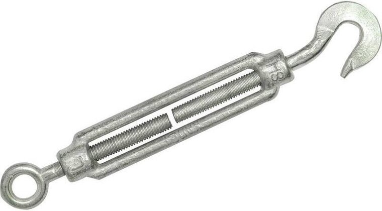 m 10 spanschroef haak-oog - spanner - draadspanner - windverbandspanner - contructiespanner - schoorspanner