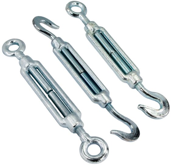 m 10 spanschroef haak-oog - spanner - draadspanner - windverbandspanner - contructiespanner - schoorspanner